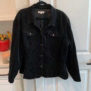 Black velvet button up jacket